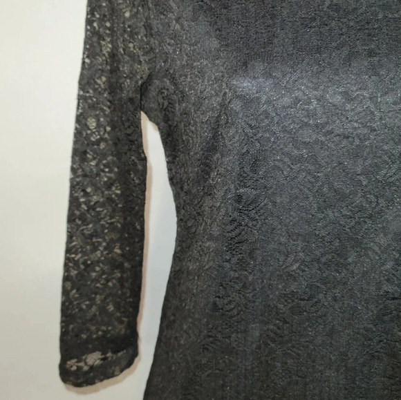 Vintage Tradition Black Lace Long Sleeves Top Small - Picture 2 of 7
